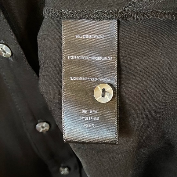 Nicole Miller Collection Silk Blouse Black Sheer Ruffles Small Whimsigoth Witchy - Picture 6 of 7